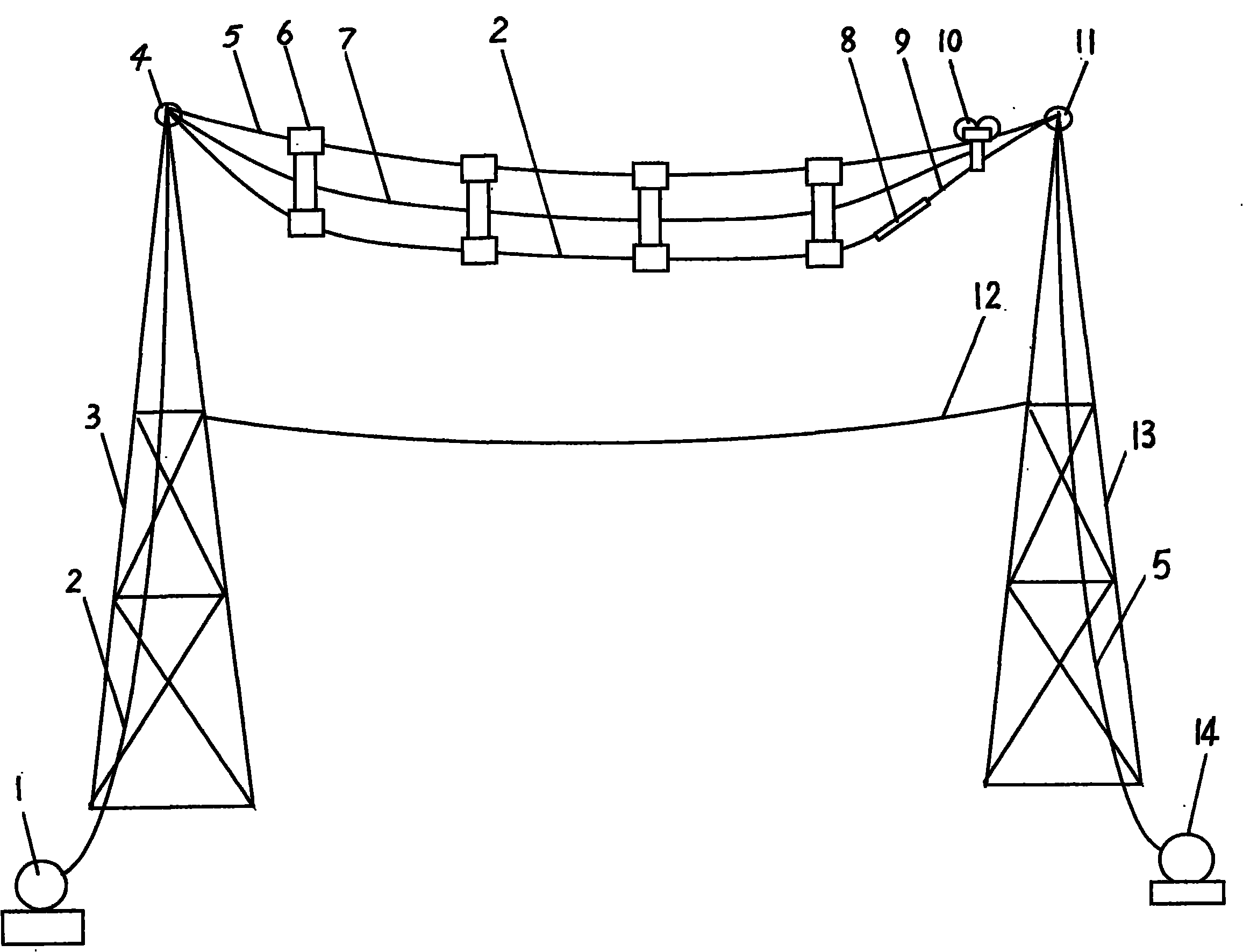 Method for replacing optical fiber composite overhead ground wire or common overhead ground wire without power cut