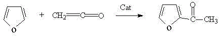 A kind of method for preparing 2-acetylfuran from ketene