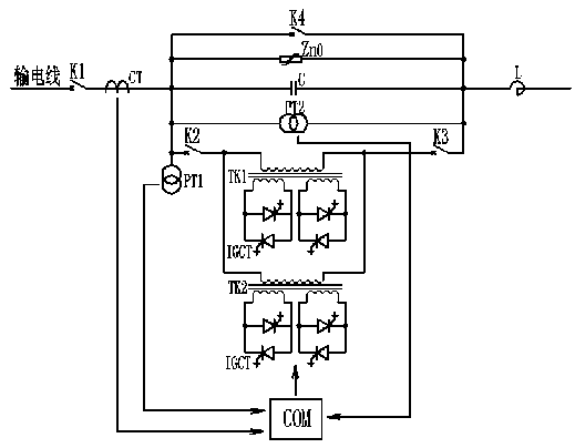 New type series compensated line subsynchronous resonance damping and short-circuit current limiting device