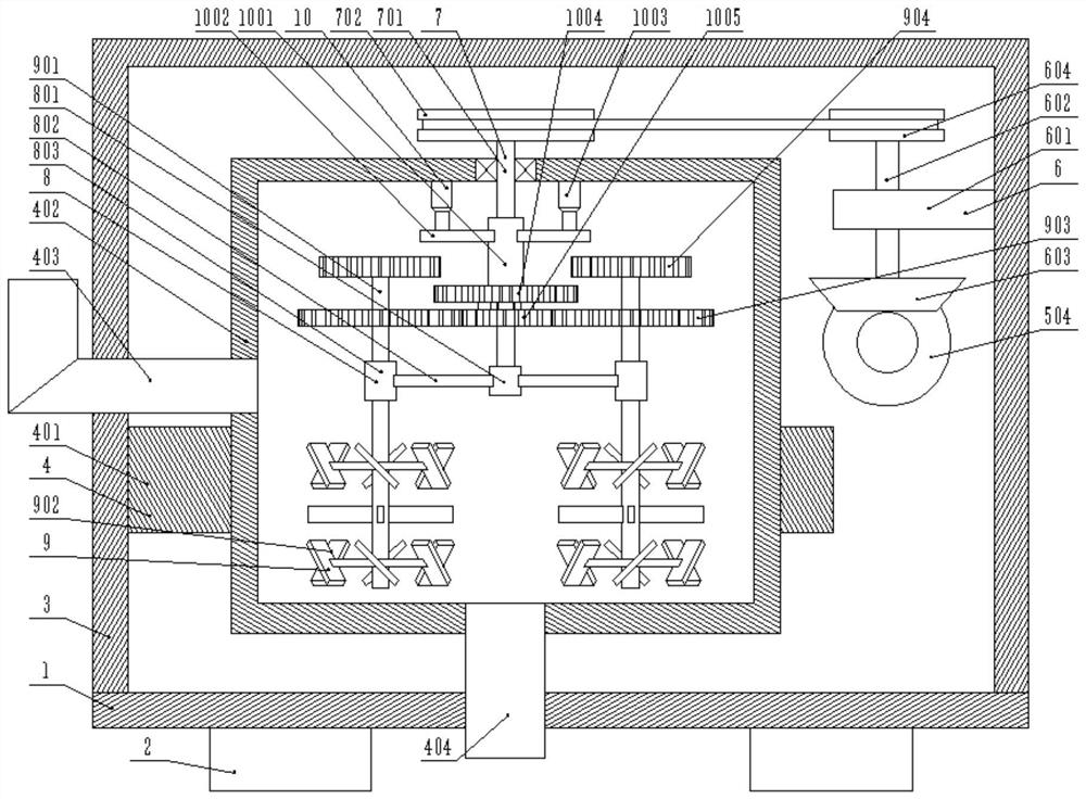 Adjustable raw material mixing and stirring device for electric power tube production