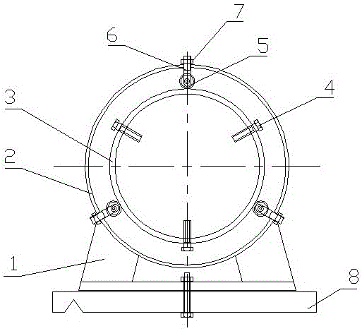 A wooden lathe fixture