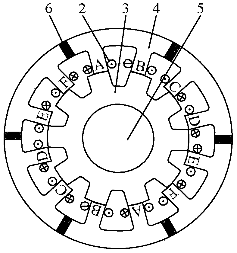Low mutual inductance fault-tolerant six-phase double salient pole brushless DC motor