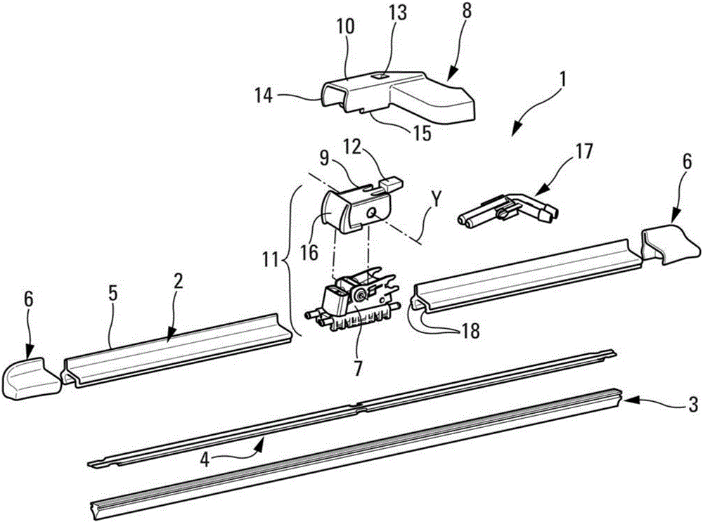 Device for spraying windscreen washer liquid for a wiper of a vehicle windscreen wiping system