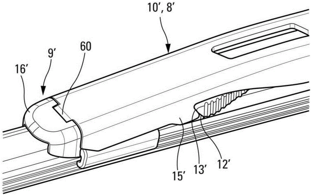 Device for spraying windscreen washer liquid for a wiper of a vehicle windscreen wiping system