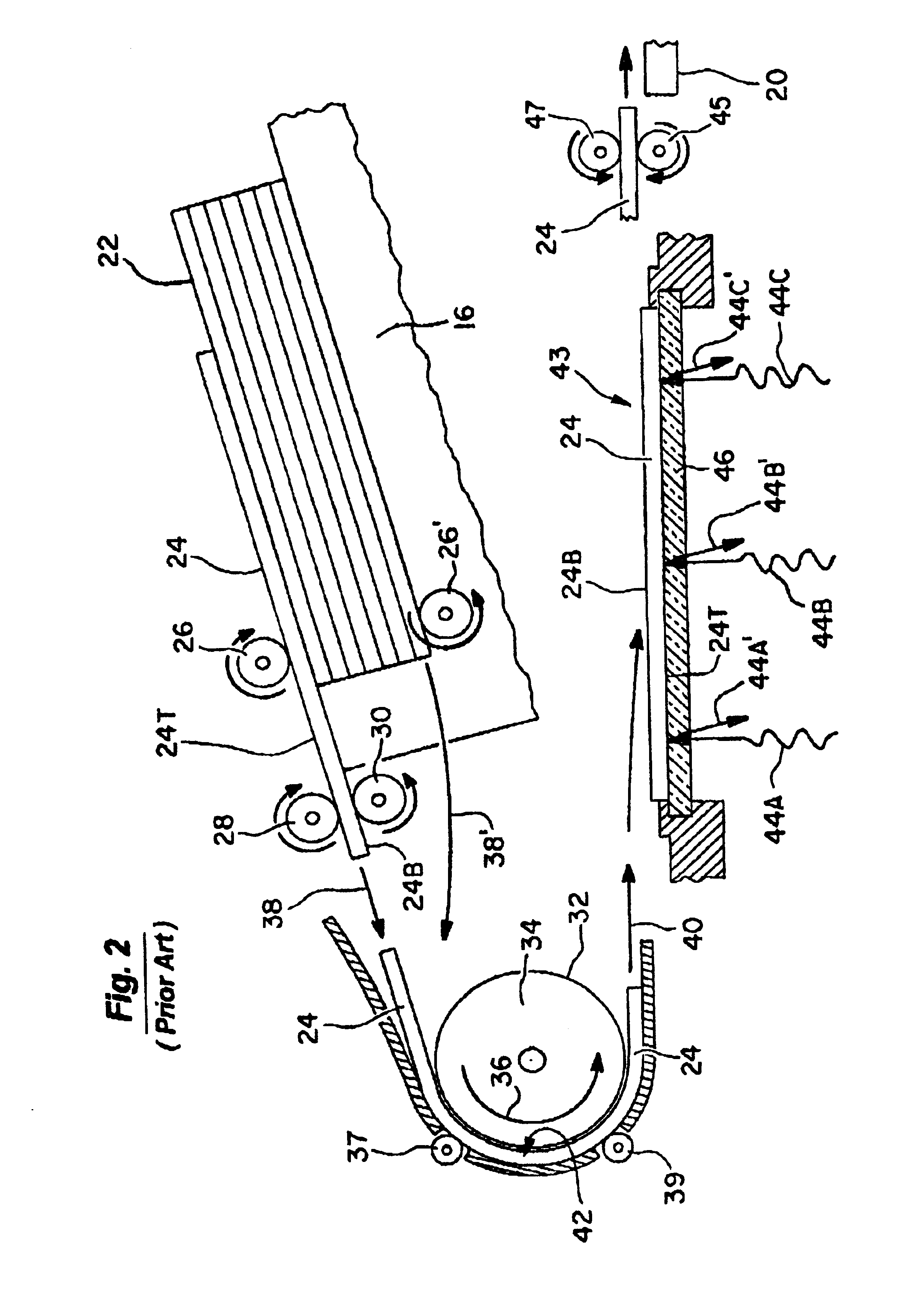 Scanner device having a sheet handling path with a reduced bending angle