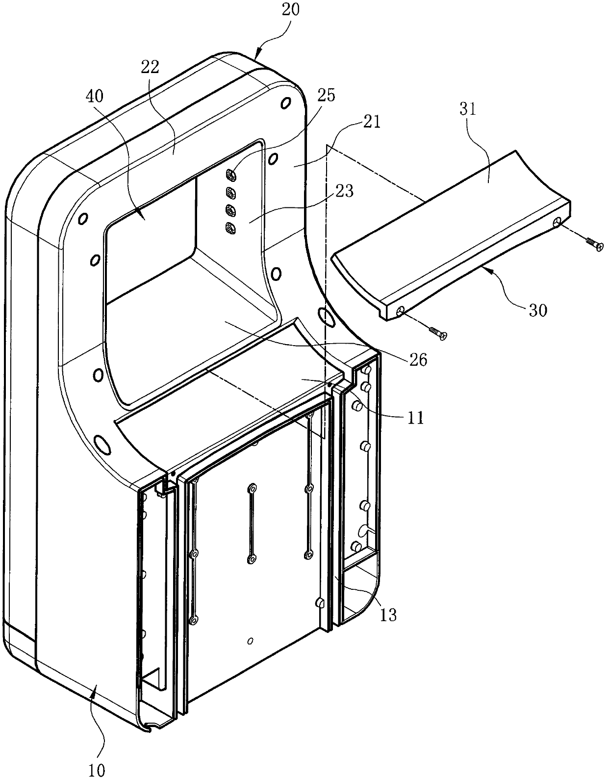 Hand dryer device preventing water stain generation