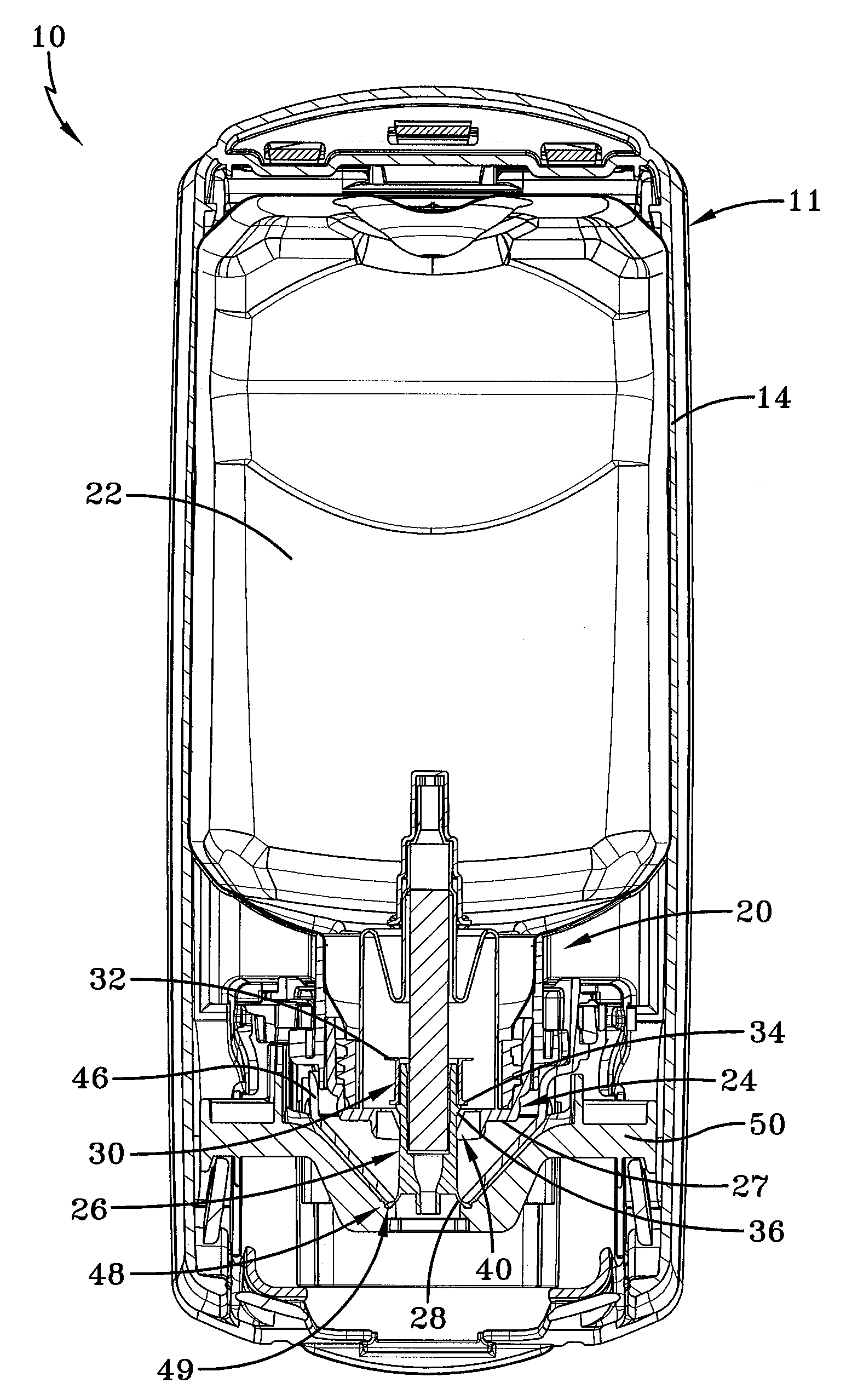 Pump having a flexible mechanism for engagement with a dispenser