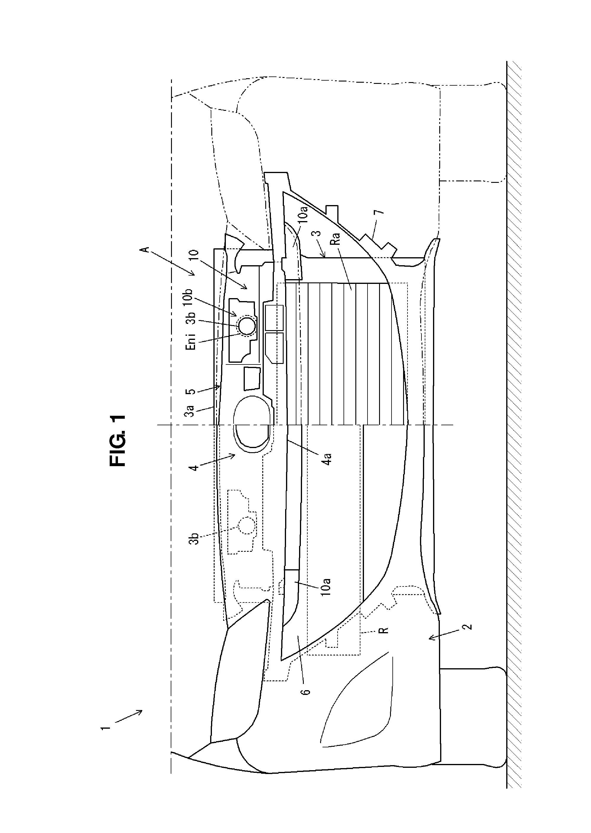 Engine intake passage structure of front vehicle body