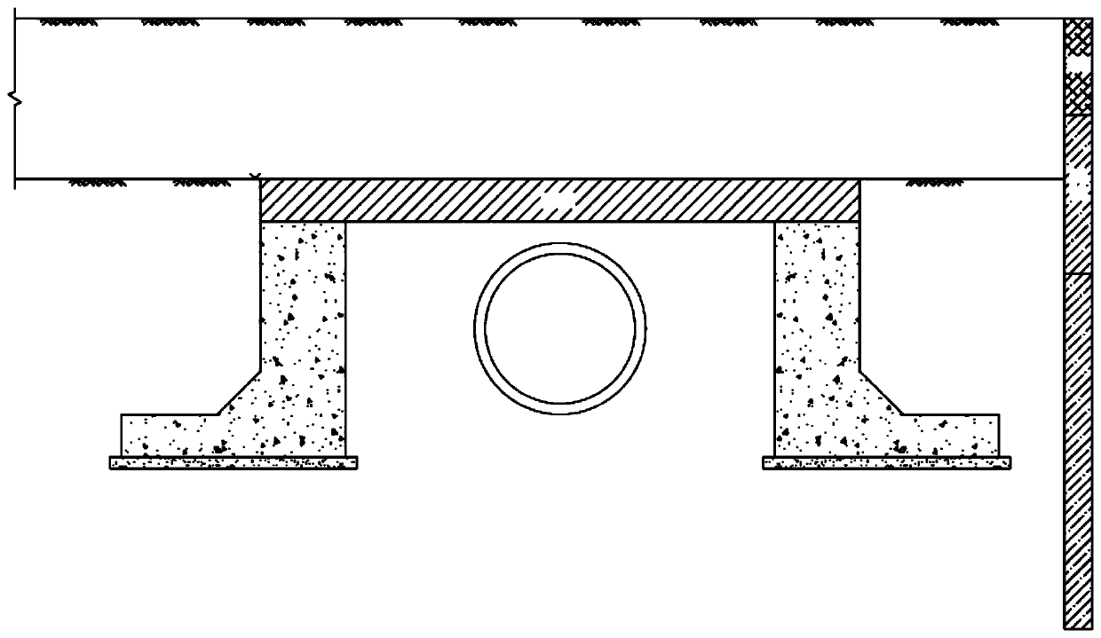 Construction method for permanently protecting existing pipeline during road reconstruction