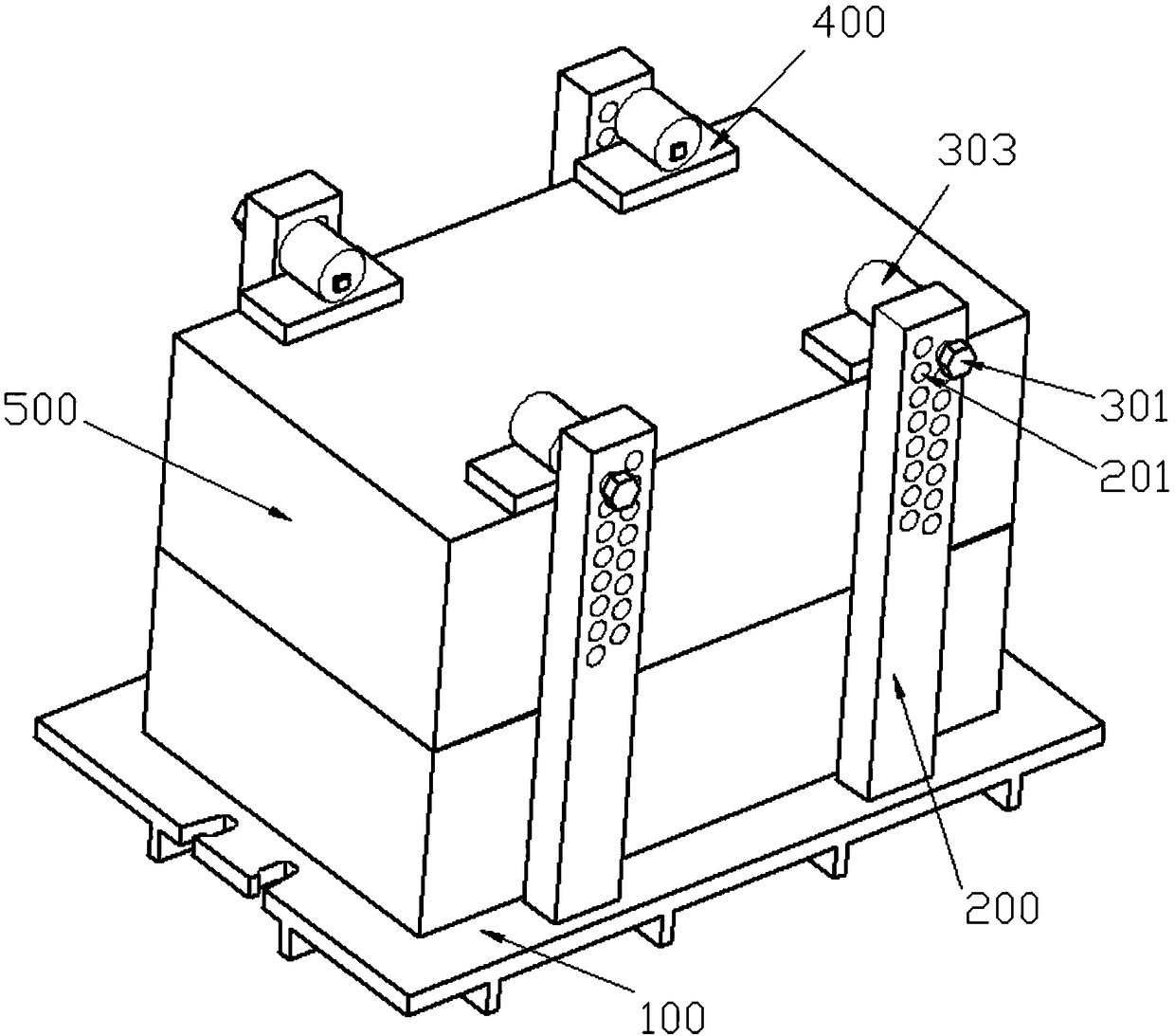 Mold core clamping device