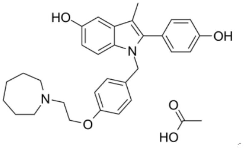 Application of Bazedoxifene acetate in drugs for treating acute myeloid leukemia