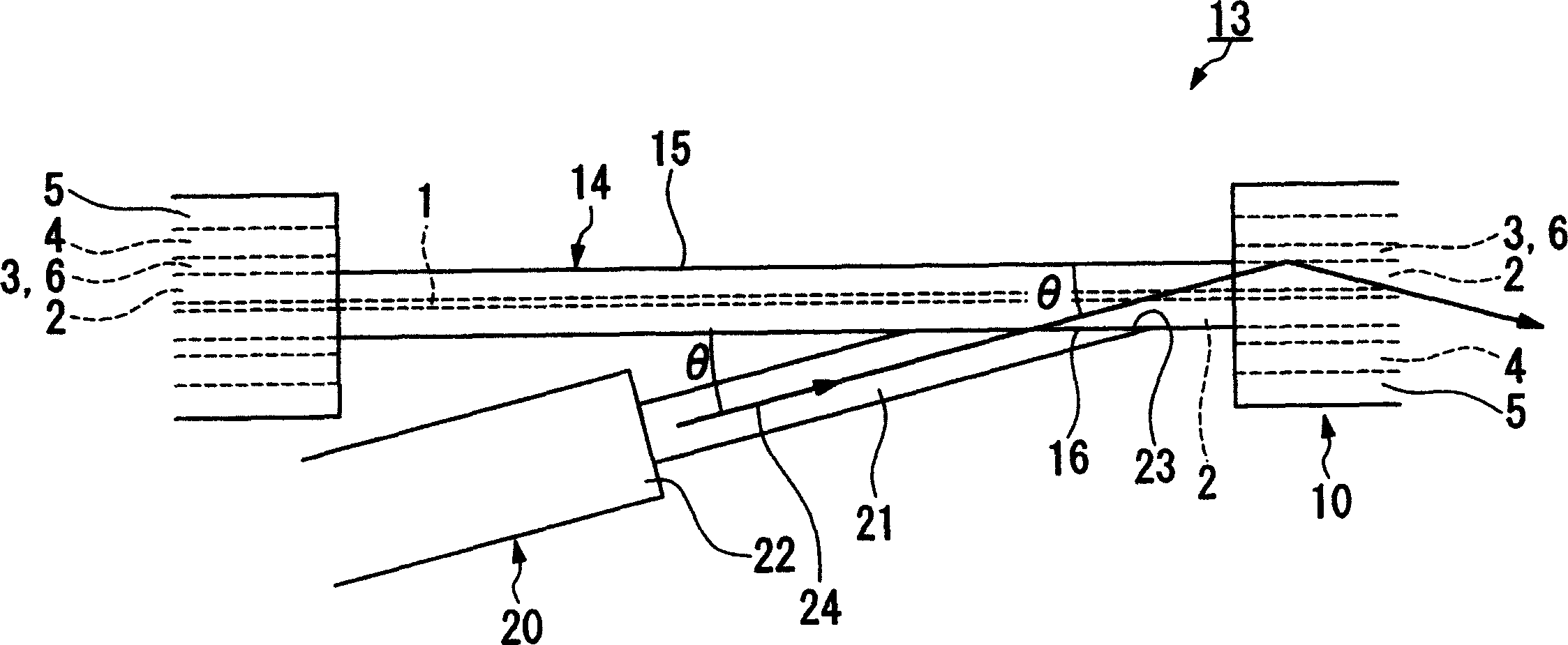 Method for exciting light for optical amplification medium fiber, structure for emitting excited light into optical amplification medium fiber optical fiber amplifier, and uses