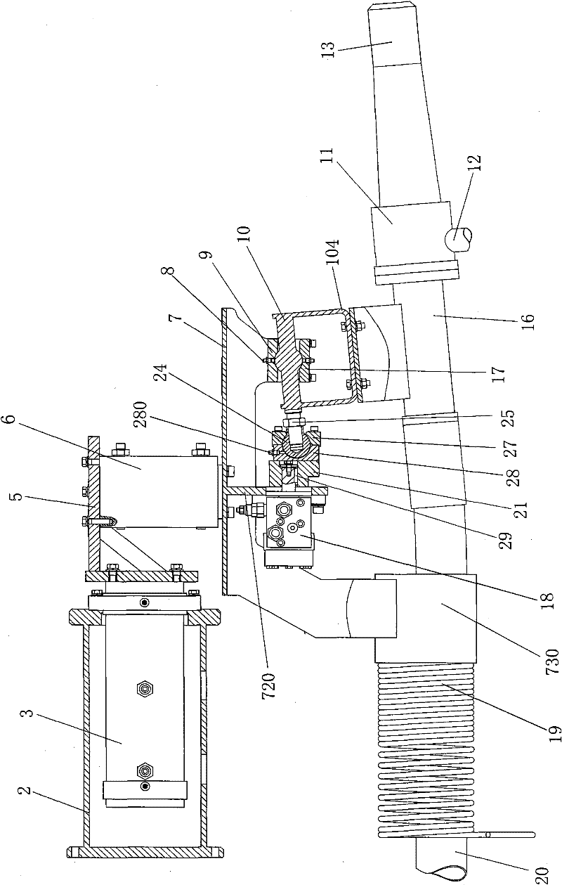 Brush-type spraying device for concrete sprayers