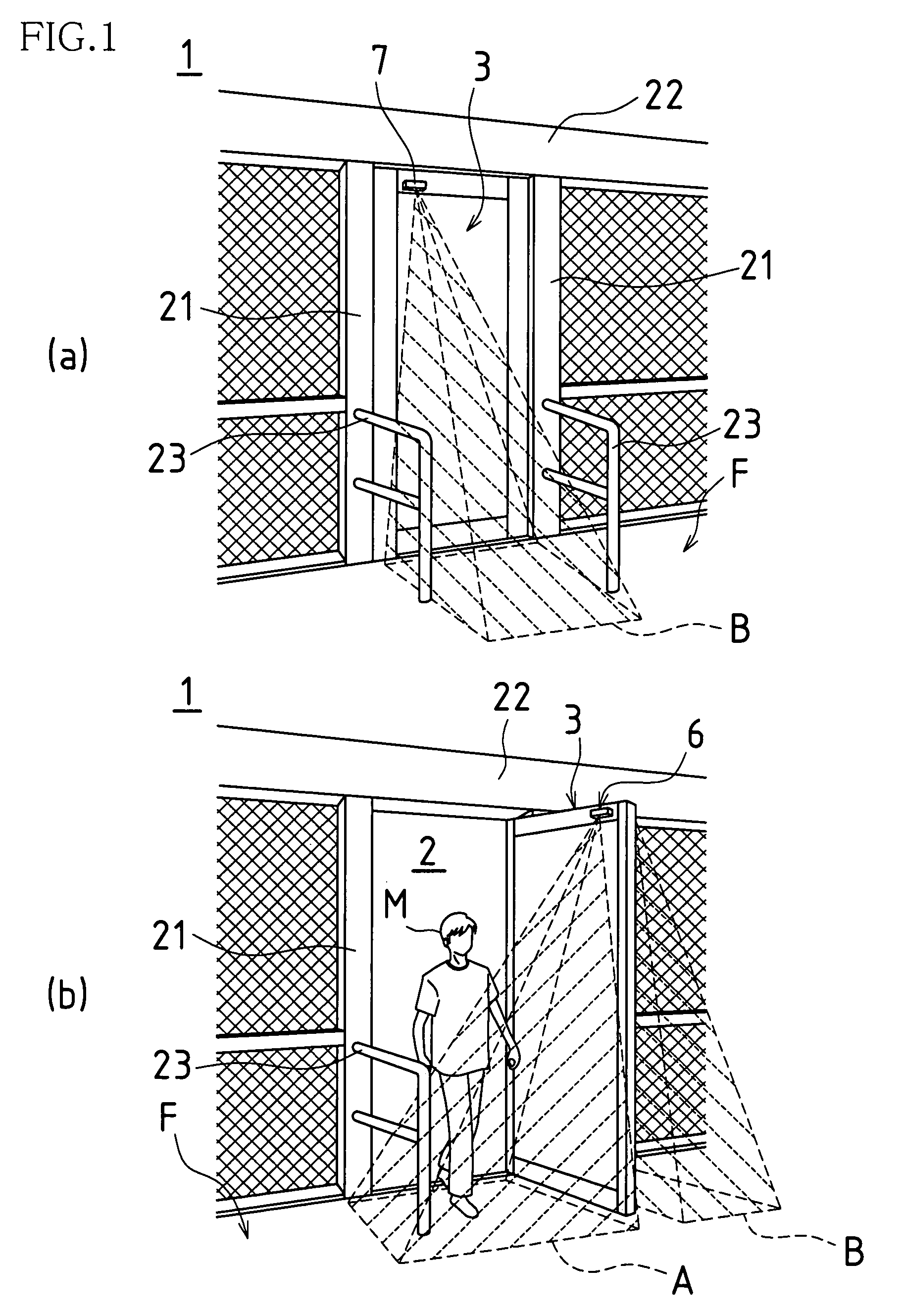 Door sensor and door equipped with such door sensor