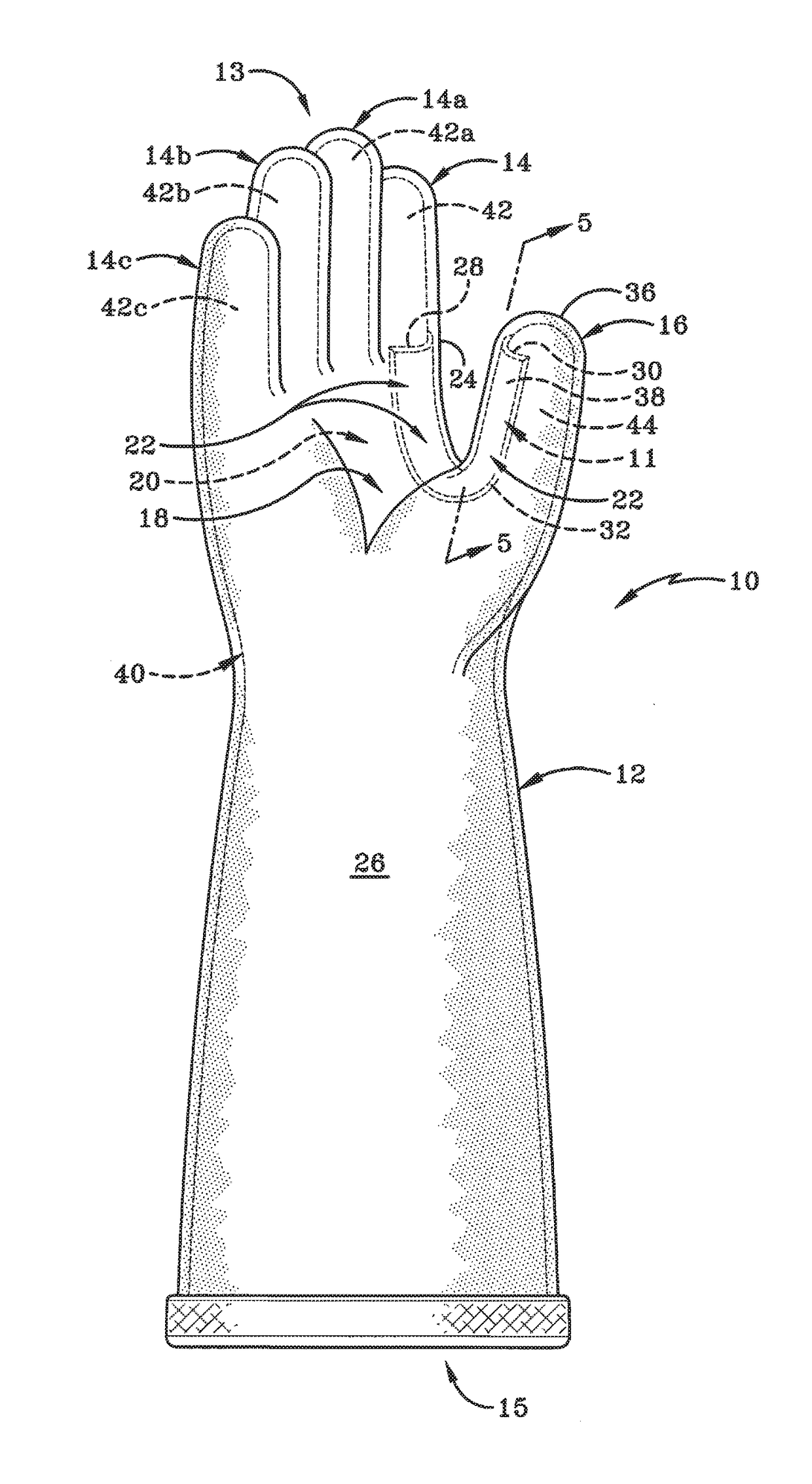 Protective device for use with a glove