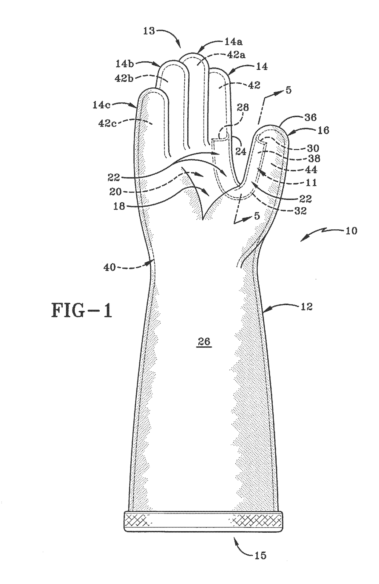 Protective device for use with a glove