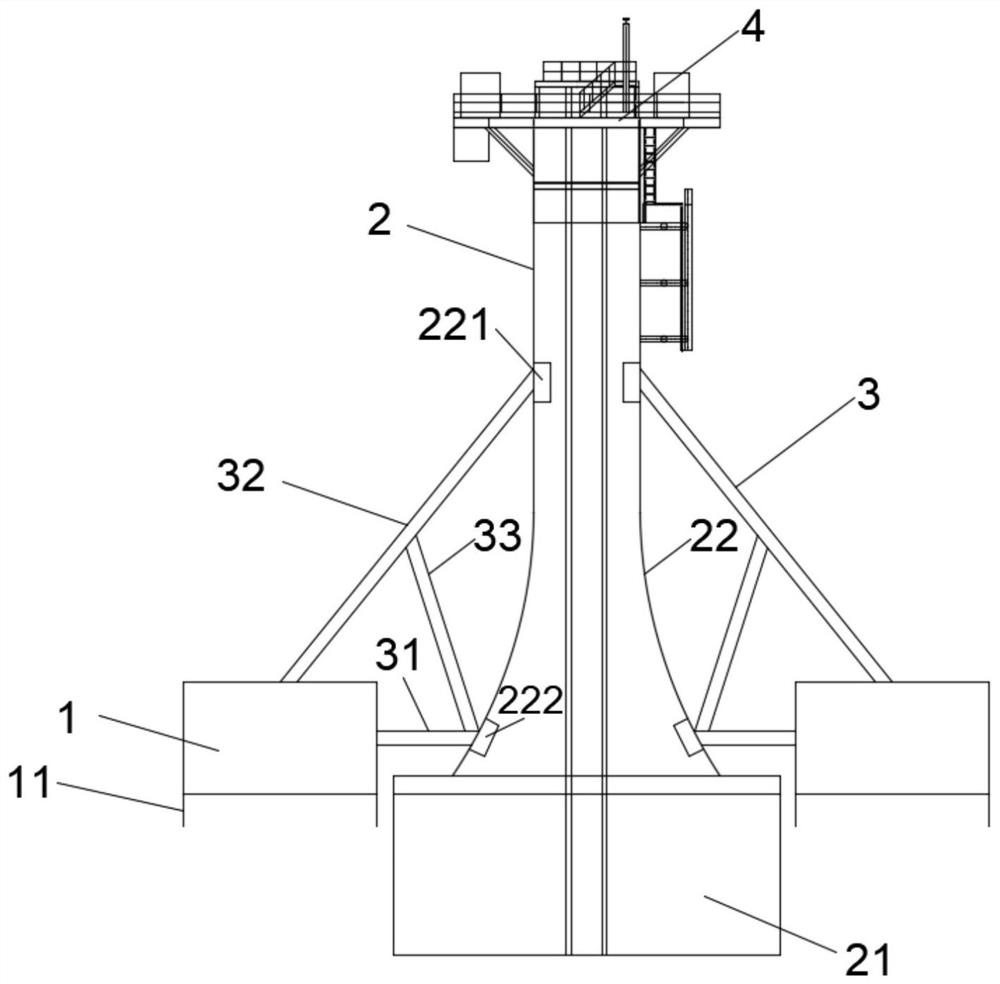 Movable offshore oil fixing platform and construction method thereof