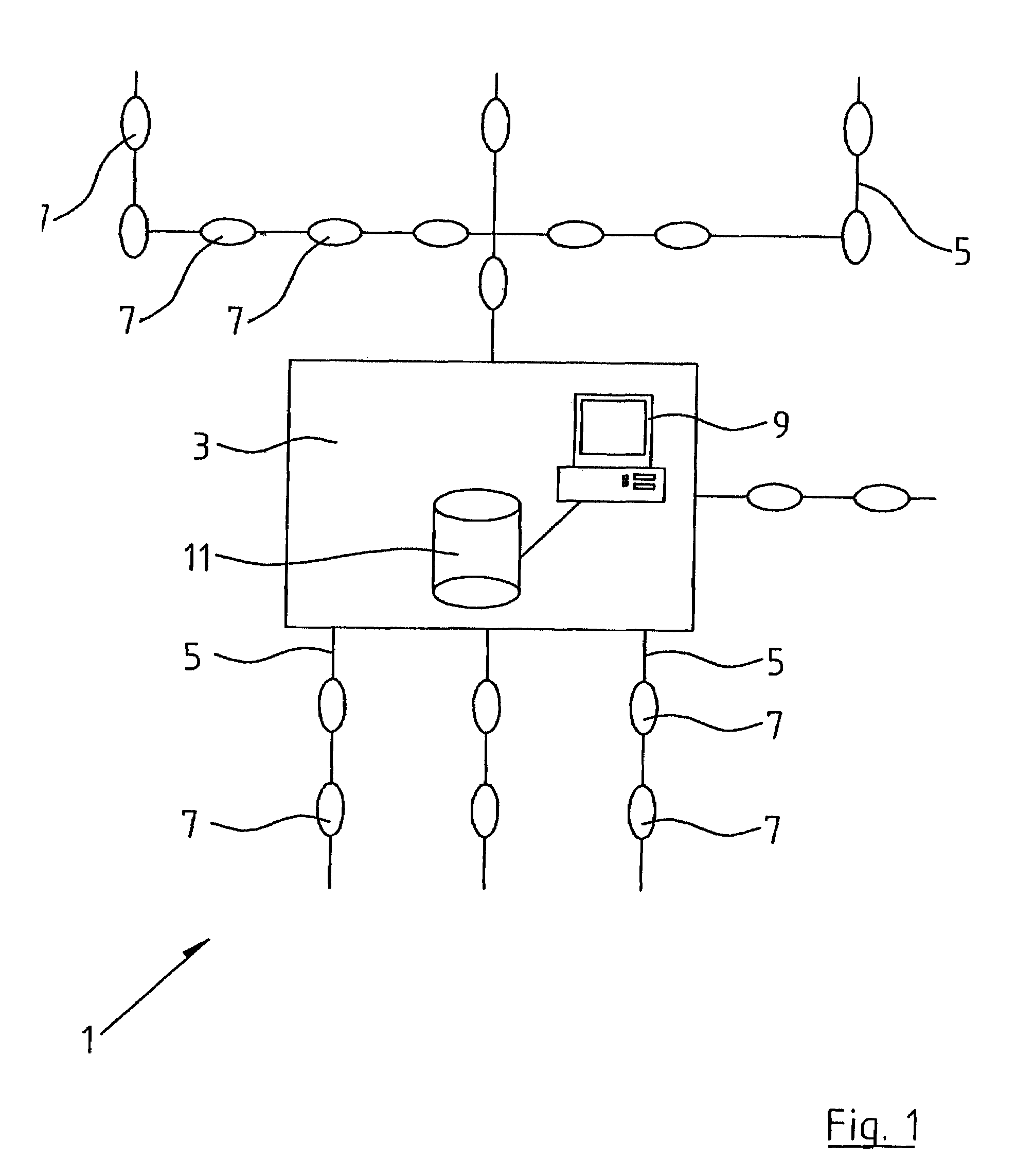 Method of monitoring line faults in a medium voltage network