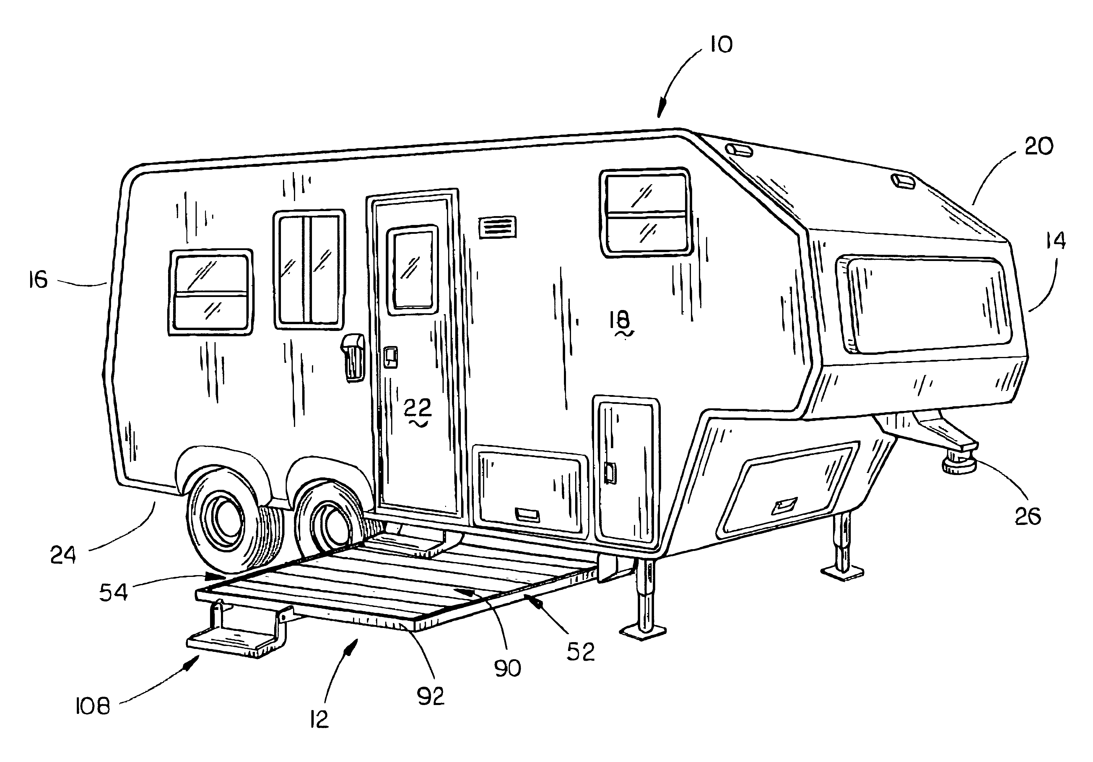 Slide-out deck for a recreational vehicle