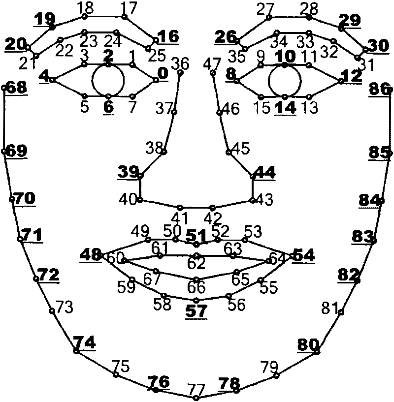 Method for tracing position and pose of 3D human face in video sequence
