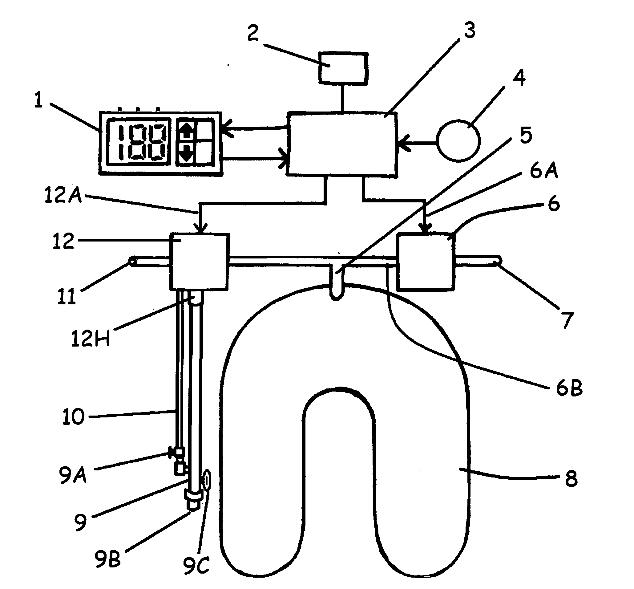 Method and device for automatic buoyancy compensation for a scuba diver or underwater device while in any orientation