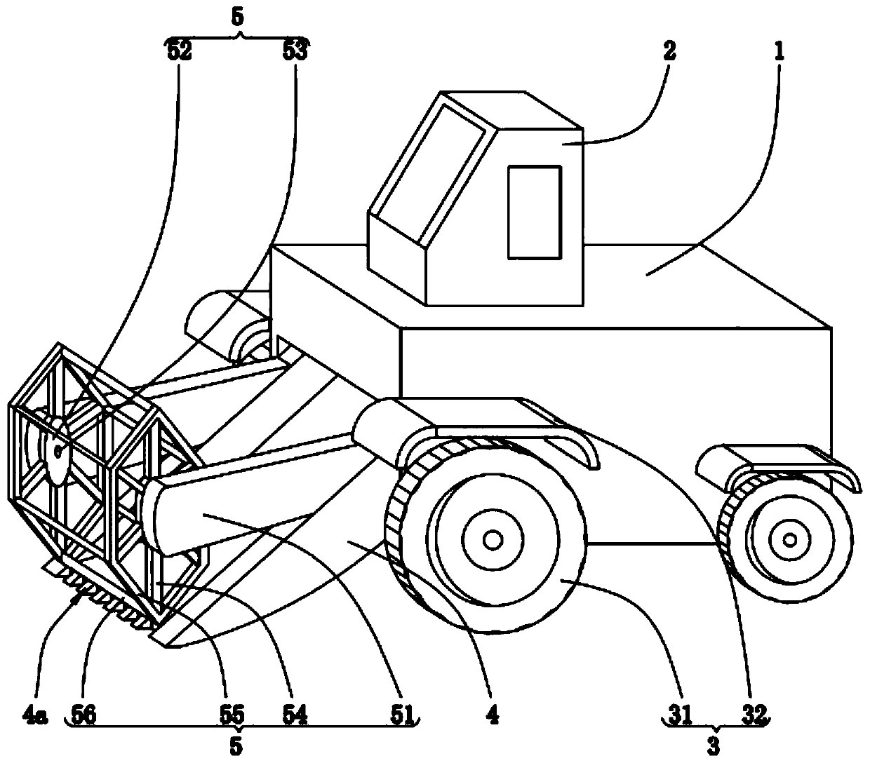 A high-horsepower wheat harvester