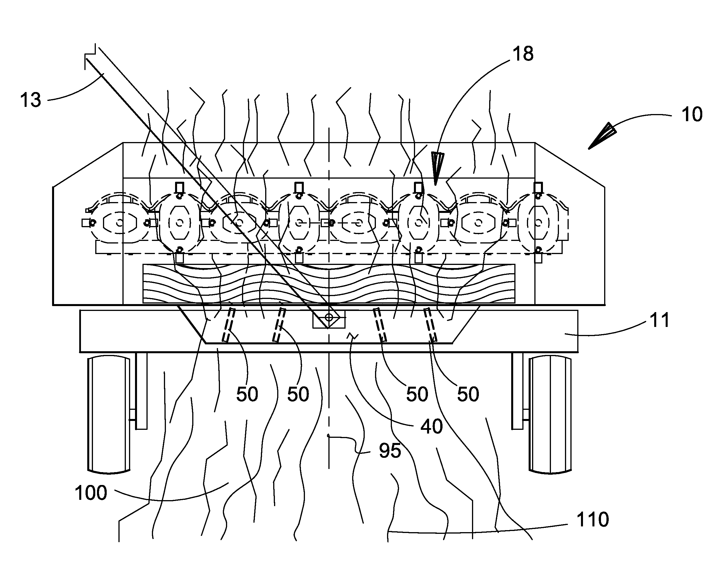 Swathgate with adjustable crop guides and method of crop distribution