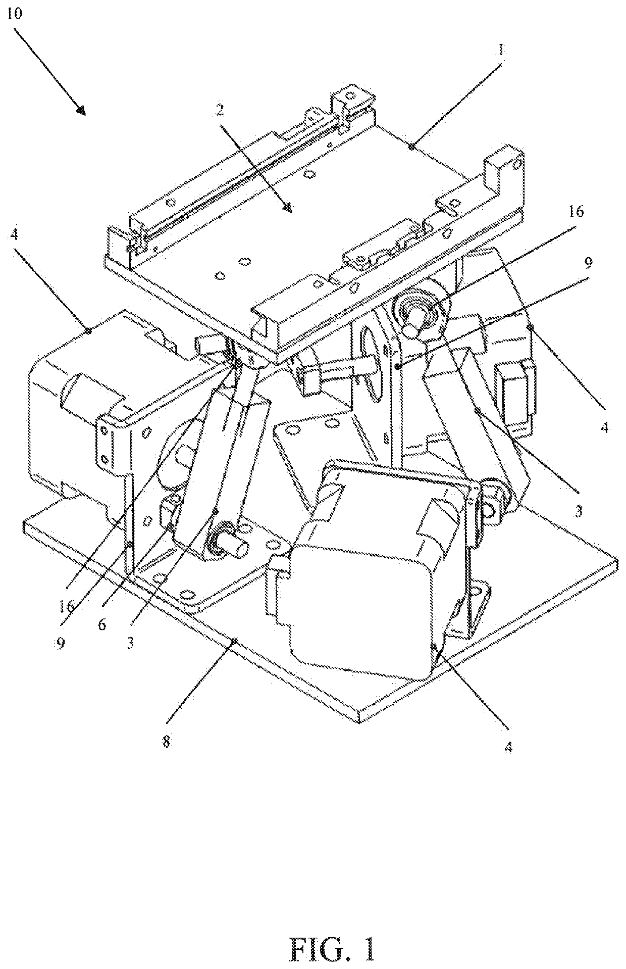 Card positioning device for card treating devices and card treating device comprising such positioning device