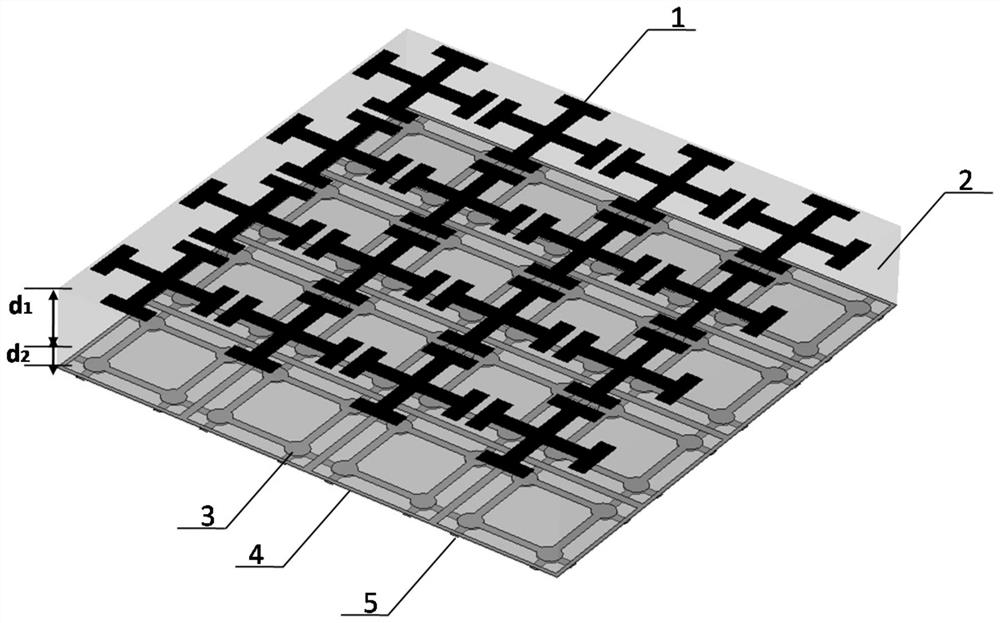 Absorption and transmission integrated frequency selective surface with high-frequency broadband wave absorption and low-frequency wave transmission functions