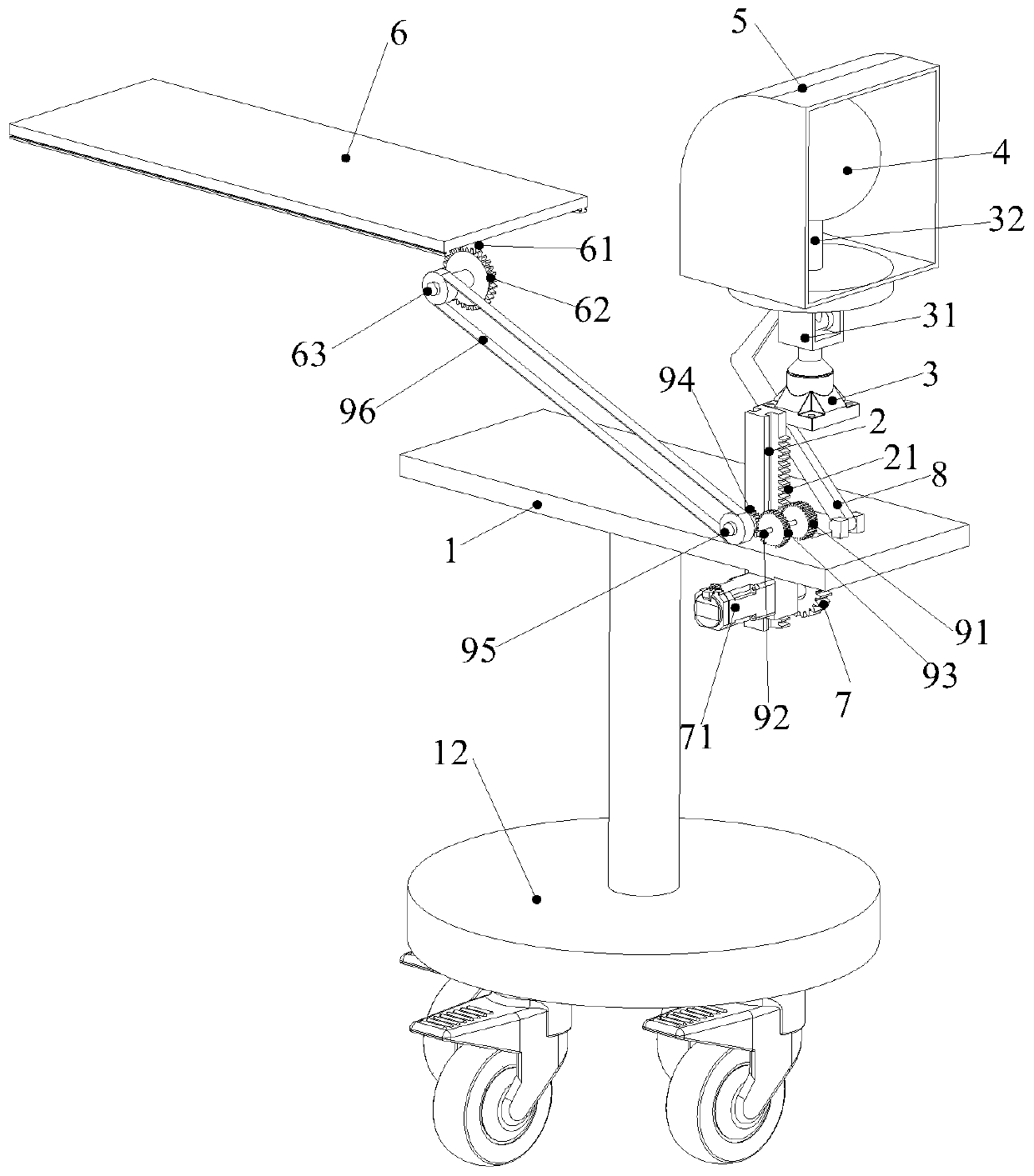 Movable support device for tunnel construction lighting