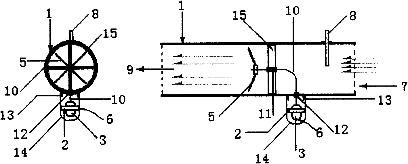 Tail gas removing device with pressure boost and oxygen increase by strong force for vehicle