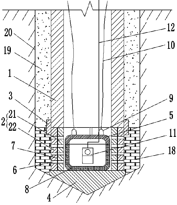 A monitoring device for underground water level and deep displacement in the same hole