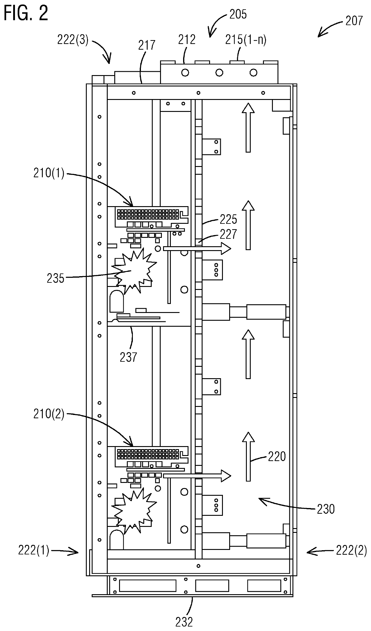 Front connected switchgear assembly having an integrated arc flash venting system
