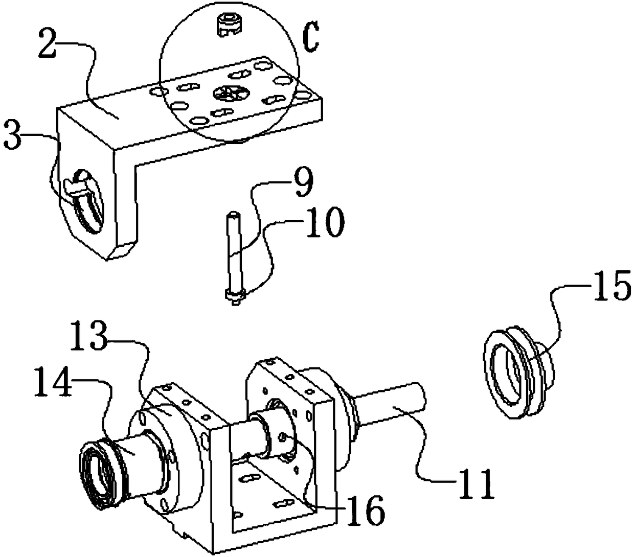 Fixing device used in windmill rotating table