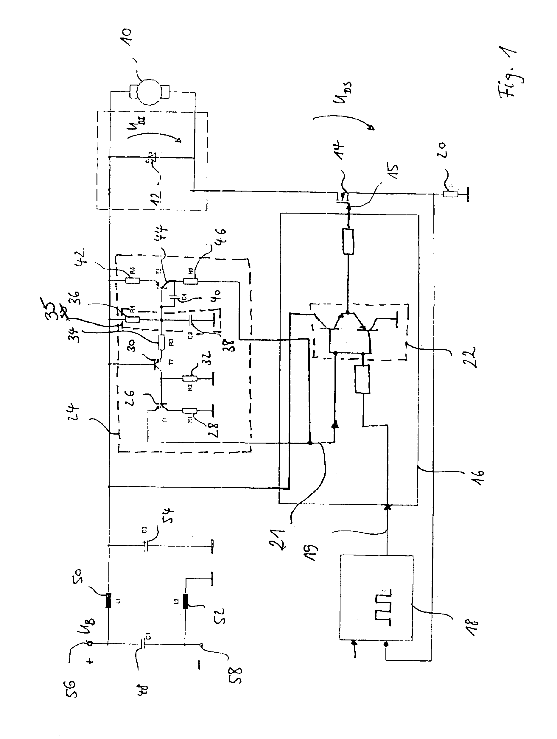 Device for controlling a power output stage