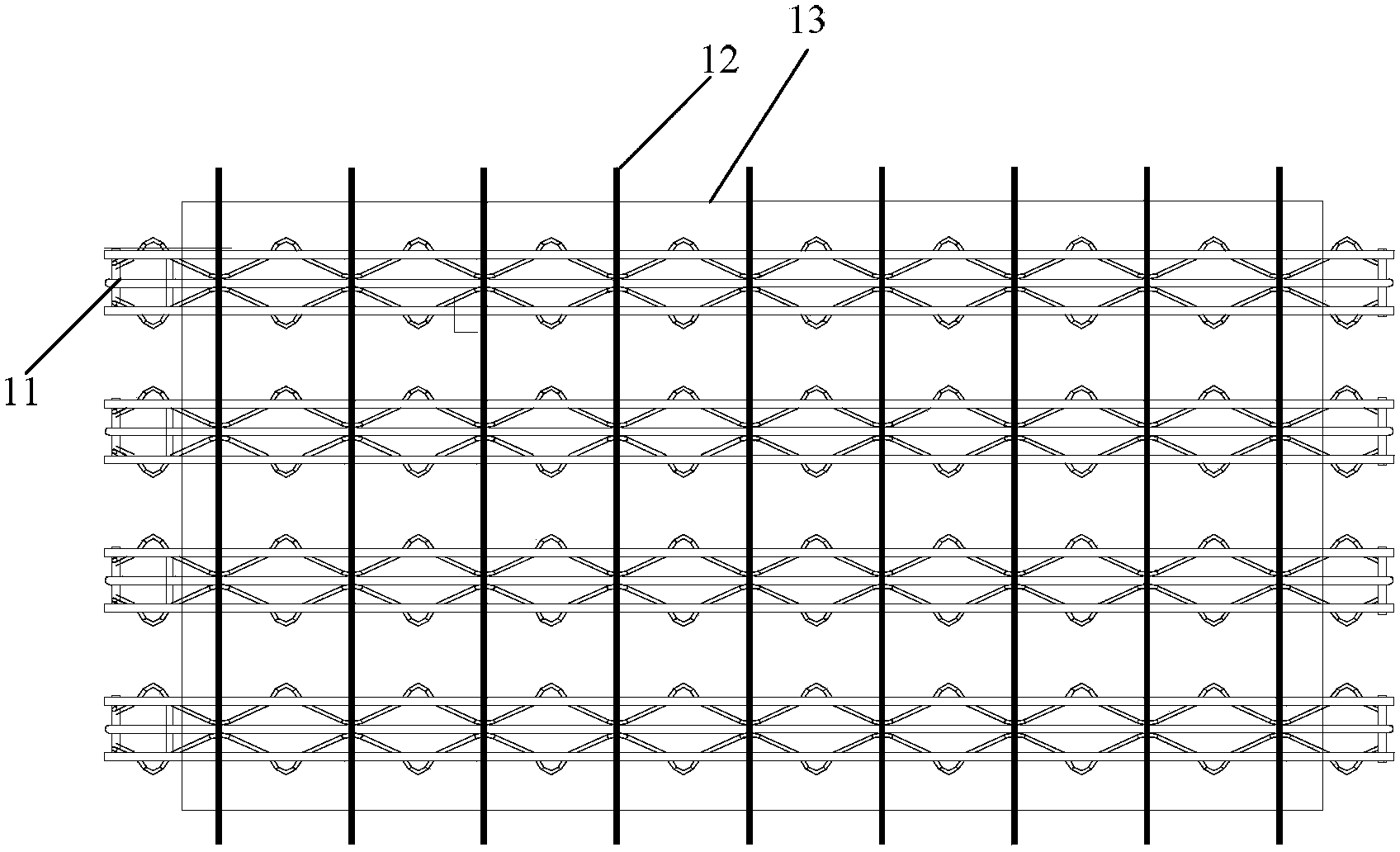 Self plate-bearing type steel bar mesh support combined template and construction method thereof