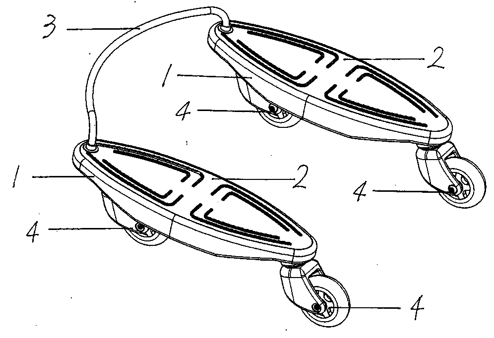 Rod-shaped connecting rod breaststroke skateboard