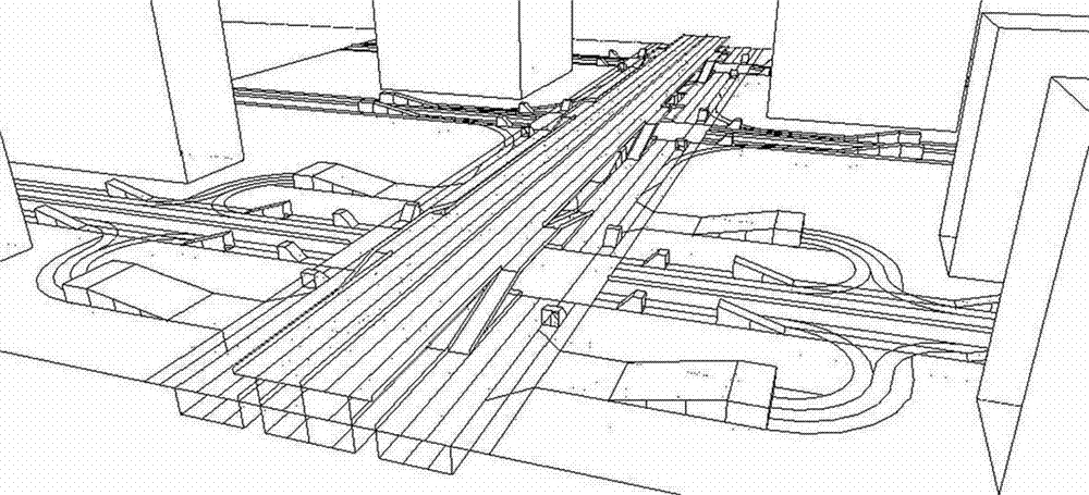 Three-dimensional transportation system for urban main road