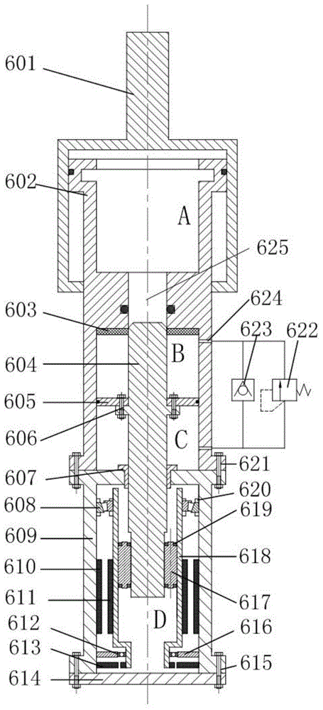 Supercharged electric servo deep-drawing cushion