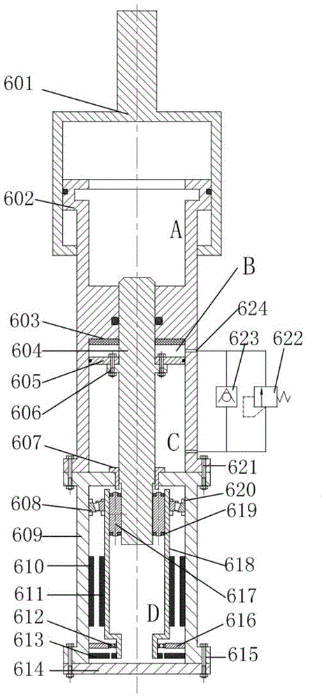 Supercharged electric servo deep-drawing cushion