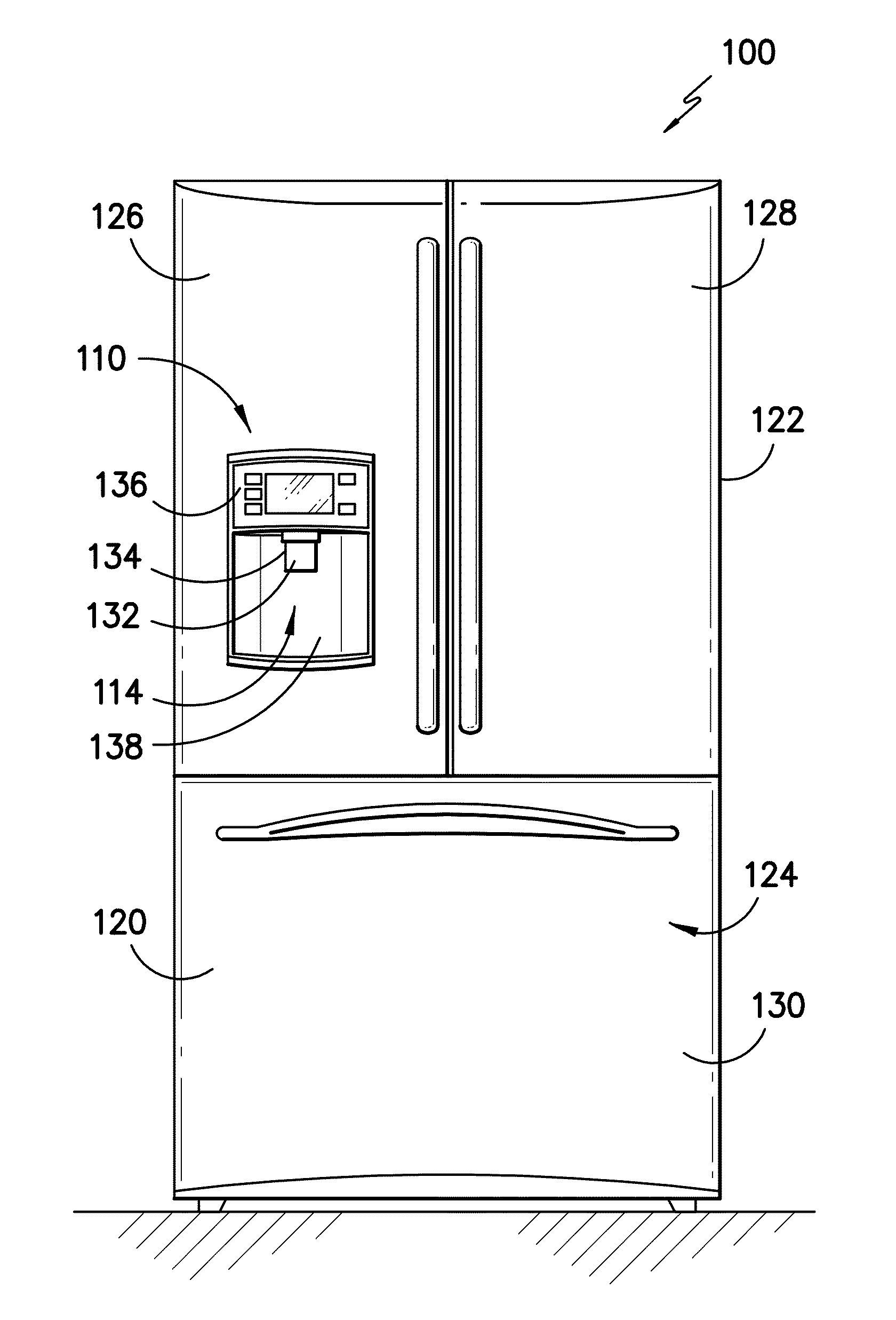 Ice dispenser with crusher for a refrigerator appliance