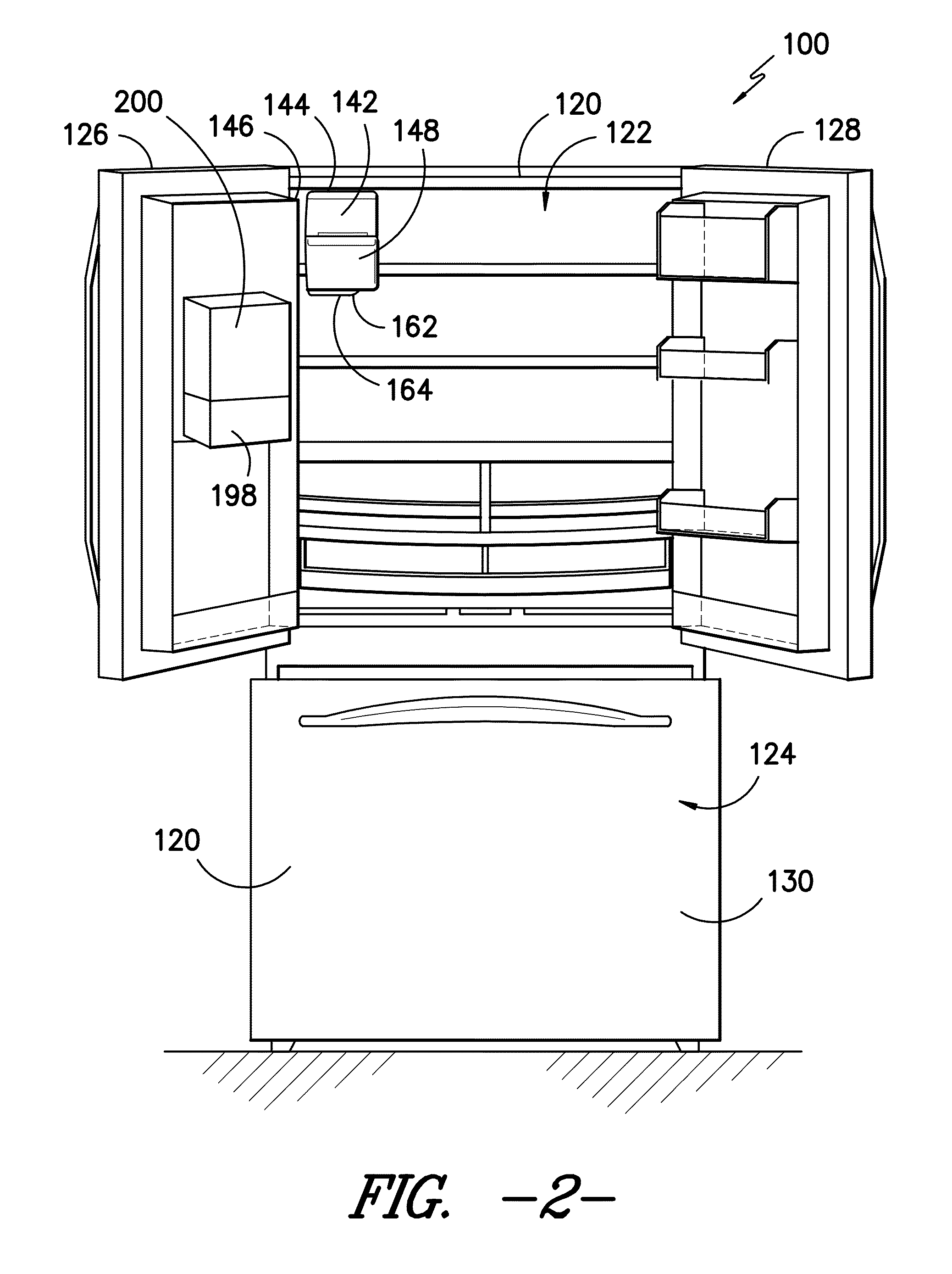 Ice dispenser with crusher for a refrigerator appliance
