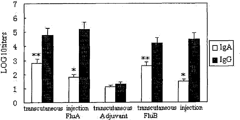 Preparation method of transdermal immune influenza multivalent vaccine