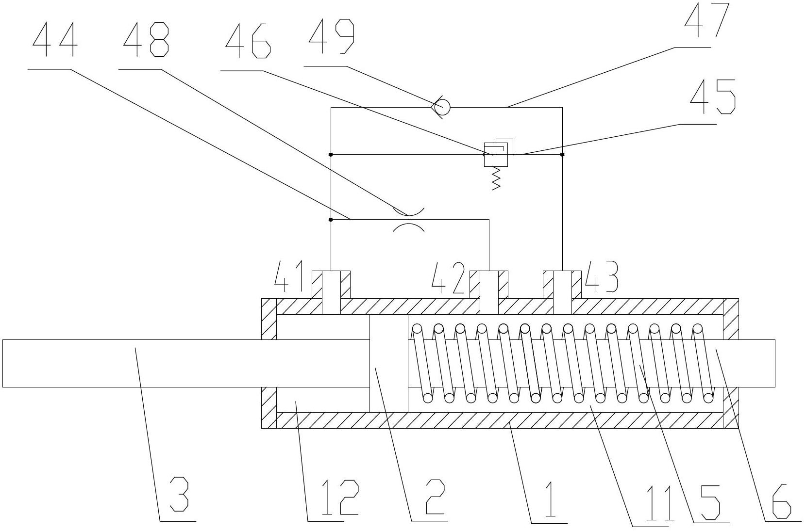 Buffer unit and boom rearward tilting prevention device provided with buffer unit