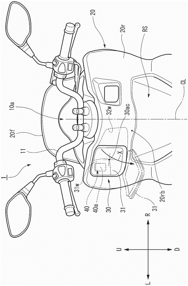 Article storage structure for automatic two-wheeled vehicles