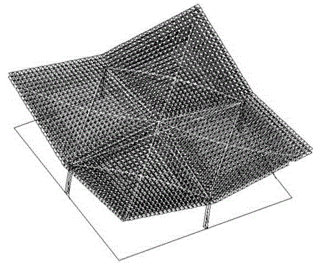 Simply supported prestressed double-layer and triple-layer combined torsion reticulated shell structure with super large span
