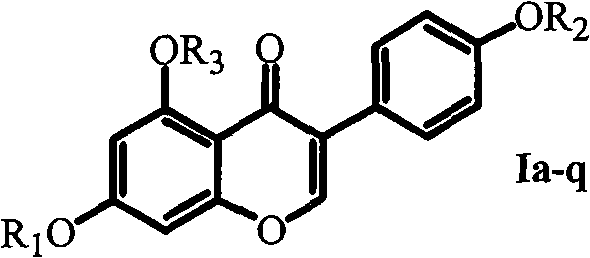 Isoflavone derivative modified by acetylaminoacid benzyl ester, preparation method and application thereof