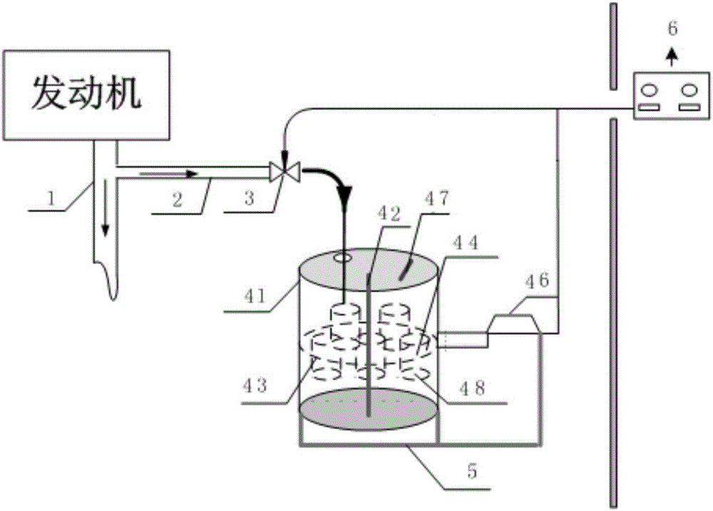 On-line automatic sampling device for lubrication oil of engine test bench