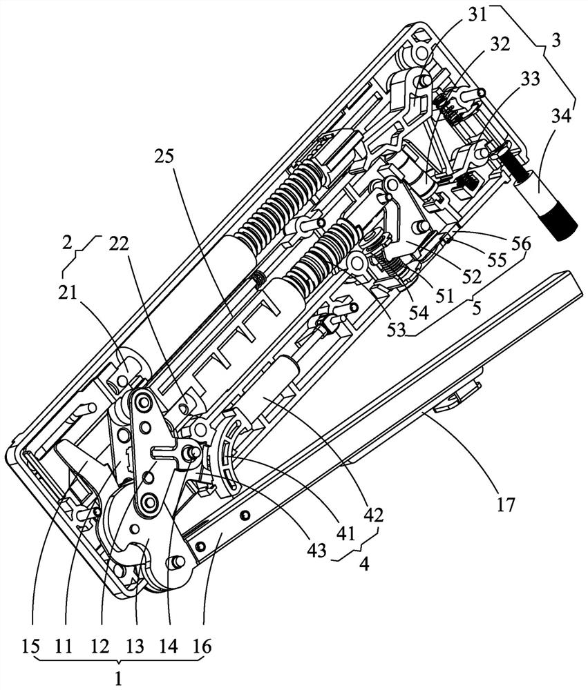 Door body opening and closing device with force adjusting device