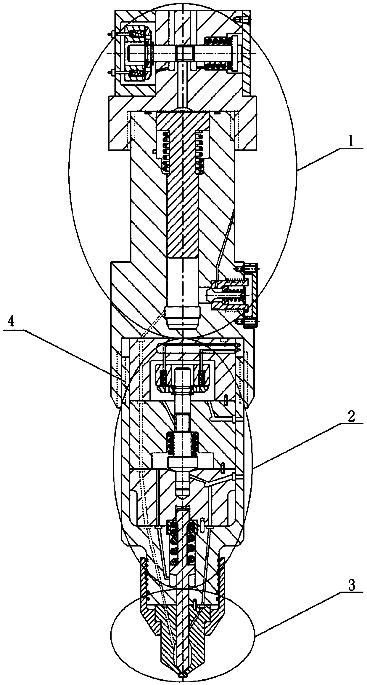 Pressurized leakage-free electromagnetically-controlled gas injection device